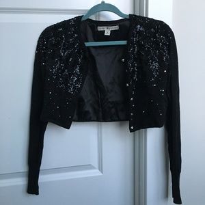 Tommy Hilfiger Black Sequin Bolero Sweater Top